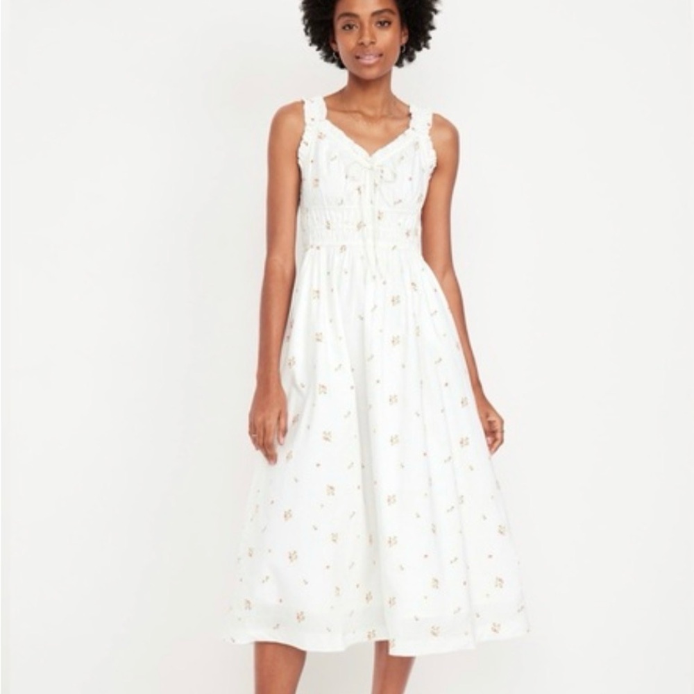 White Floral Midi Sundress - Brand: